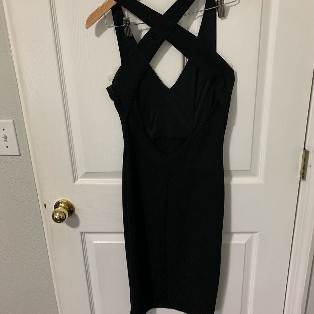 Black midi dress